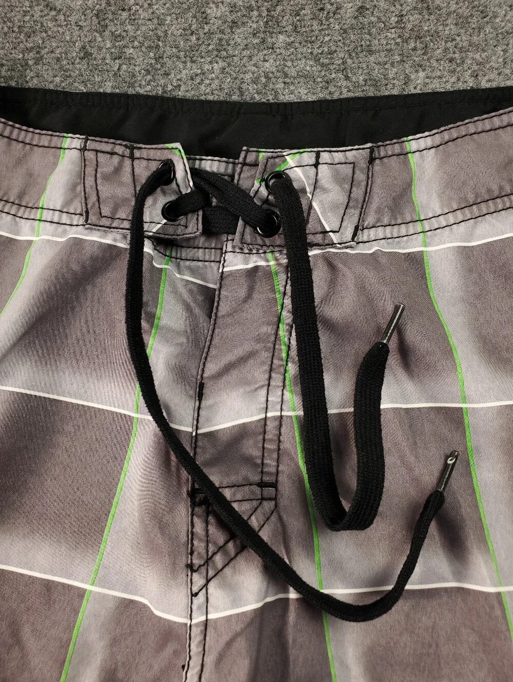 Rip Curl Stoked Boardshorts Mens 32 Shadow Grid Plaid Vintage Y2K Surfer Beach